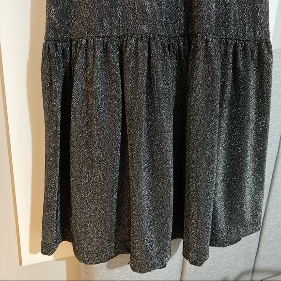 Shimmery black and silver long sleeve midi dress - Picture 10 of 15